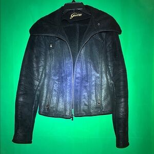 Guess Black Leather Women's Jacket